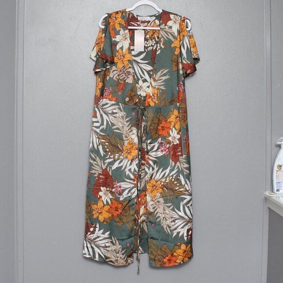 Azalosie Other - Azalosie nwt tropical flower print kimono swim cover